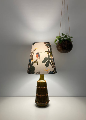 Kingfisher & Fern Forest Pottery Lamp