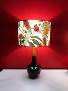 Red Wattlebird Ceramic & Timber Table Lamp