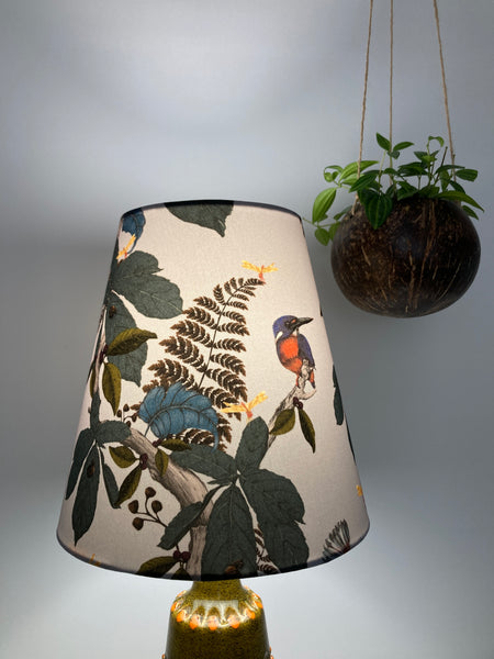 Kingfisher & Fern Forest Pottery Lamp